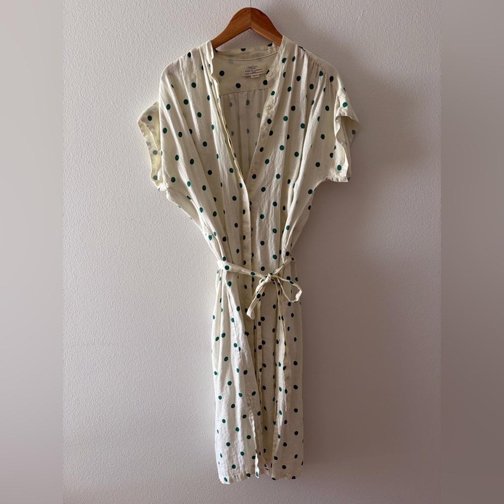 Trovata Cream Dress with Green Dots